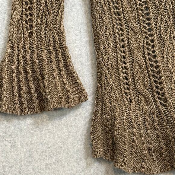 Ralph Lauren Sport 100% Linen Cardigan Sweater Size S Open Knit Feminine Neutral - Picture 5 of 16